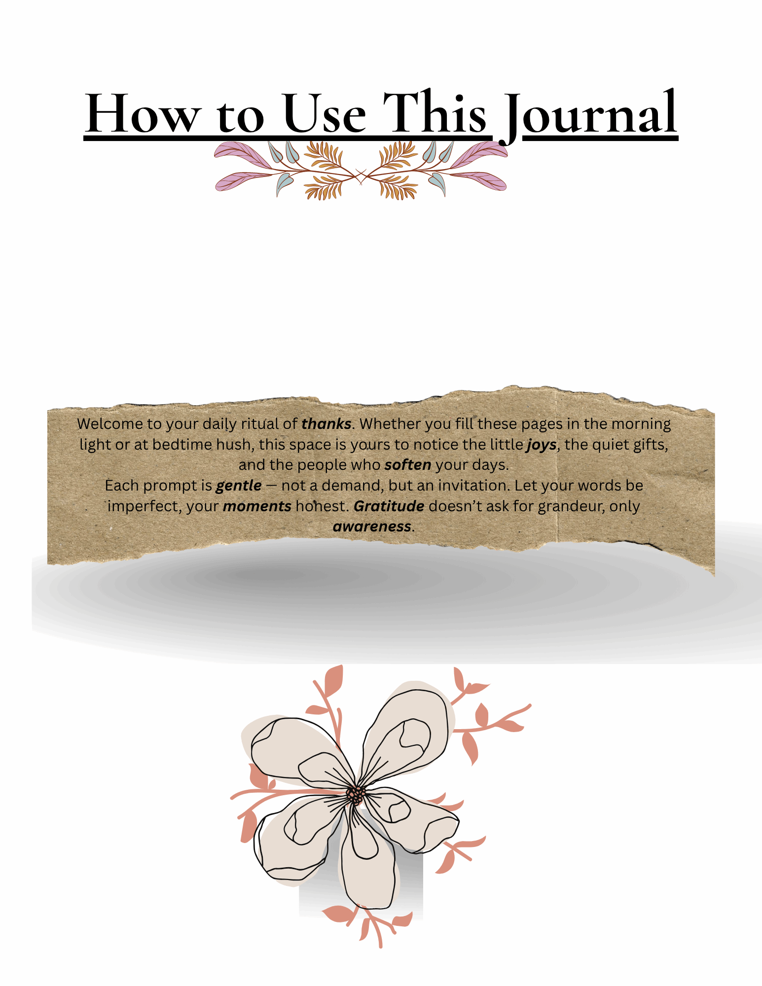 Gratitude Journal – Daily Thanks, Quiet Joy